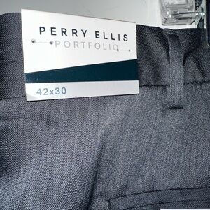 Perry Ellis Portfolio dress pants in dark grey.